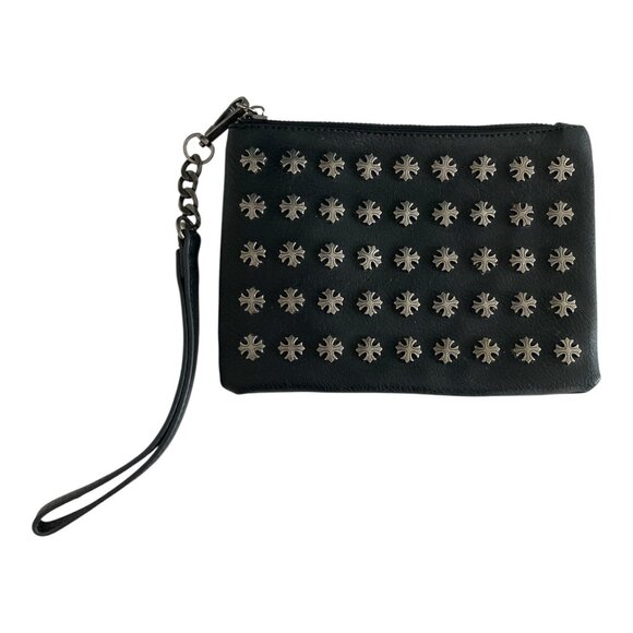Plug and Tote Black Studded Wristlet Clutch Bag – Faux Leather 2016 - Picture 1 of 5